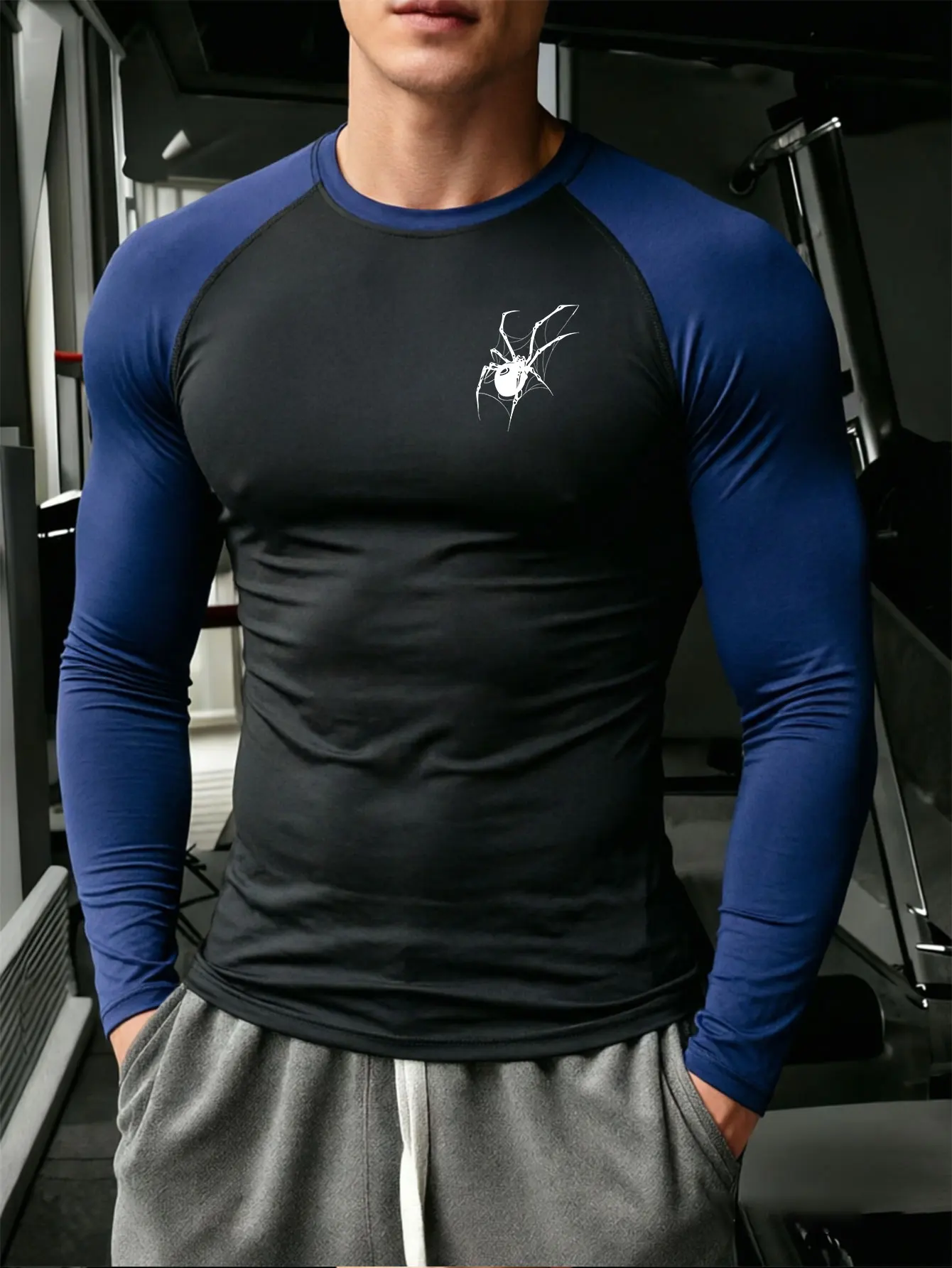 Men's Quick Drying Soccer And Basketball Tight Fitting Top, High Elasticity Cycling Compression Training Suit