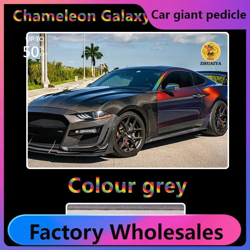 Highest quality glossy Rainbow laser Grey Vinyl car s rainbow vortex vinyl wrap car wrapping film for car Wrap quality Warranty