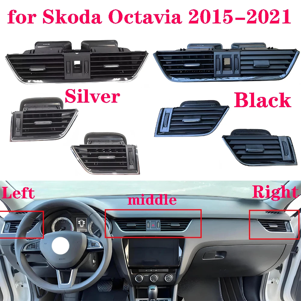 Front Left Right Rear Air Conditioner AC Vent Grille Assembly for Skoda Octavia 2015-2021 5E0820951 5E0819701 5E0819702