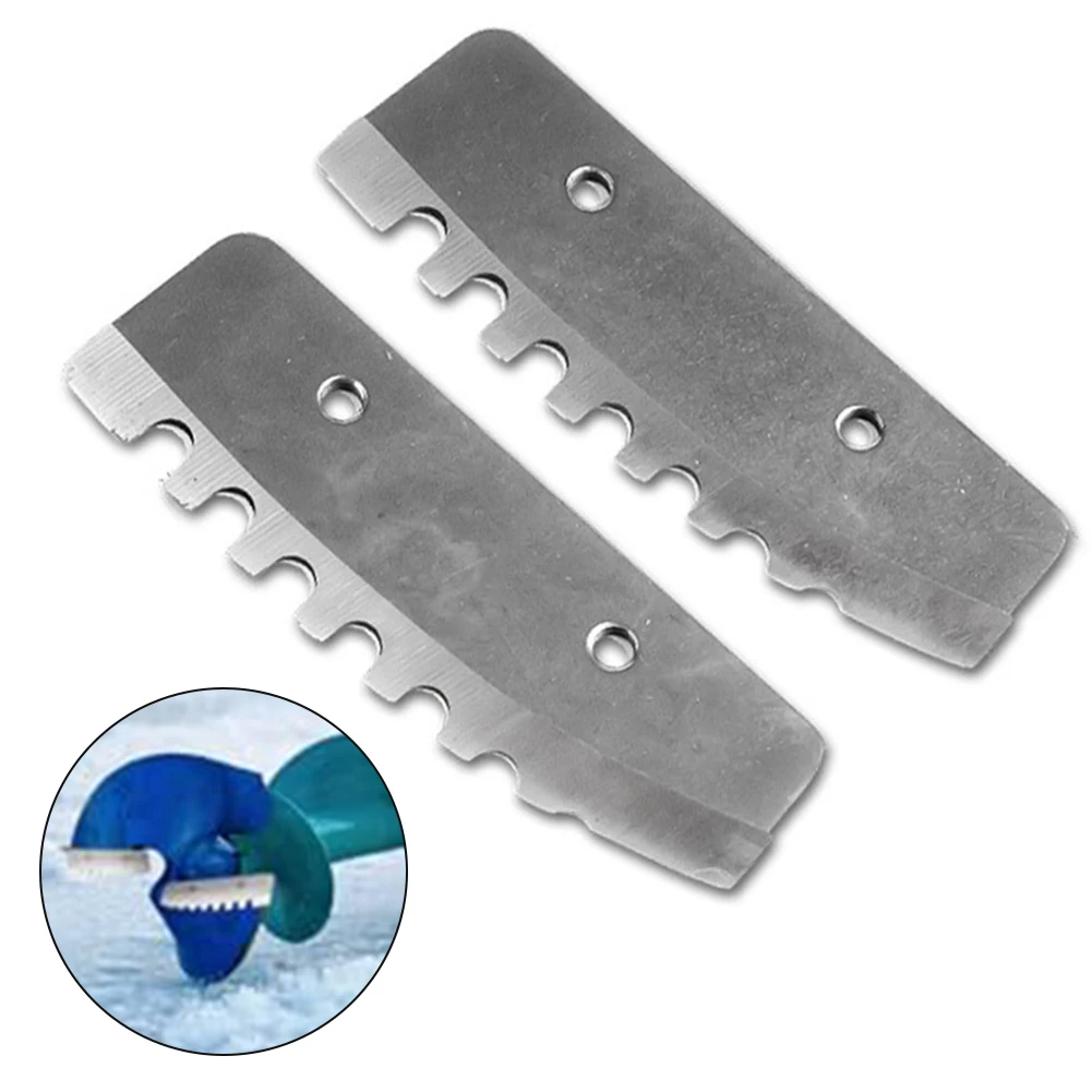 For Power Up Your Ice Fishing Gear with These Premium Replacement Auger Blades Set of Two Each Measures 8 Inches