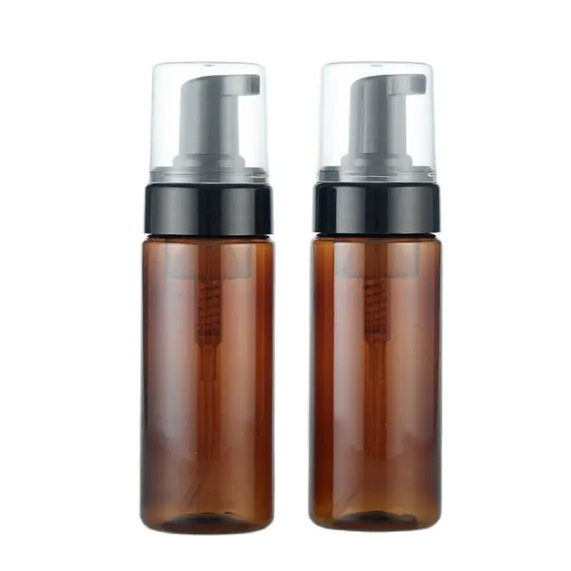 

20pcs 5oz Plastic Foam Bottle Empty 150ml 150g Clear Brown Foaming Pump Cosmetic Packaging Facial Cleanser Refillable Bottle