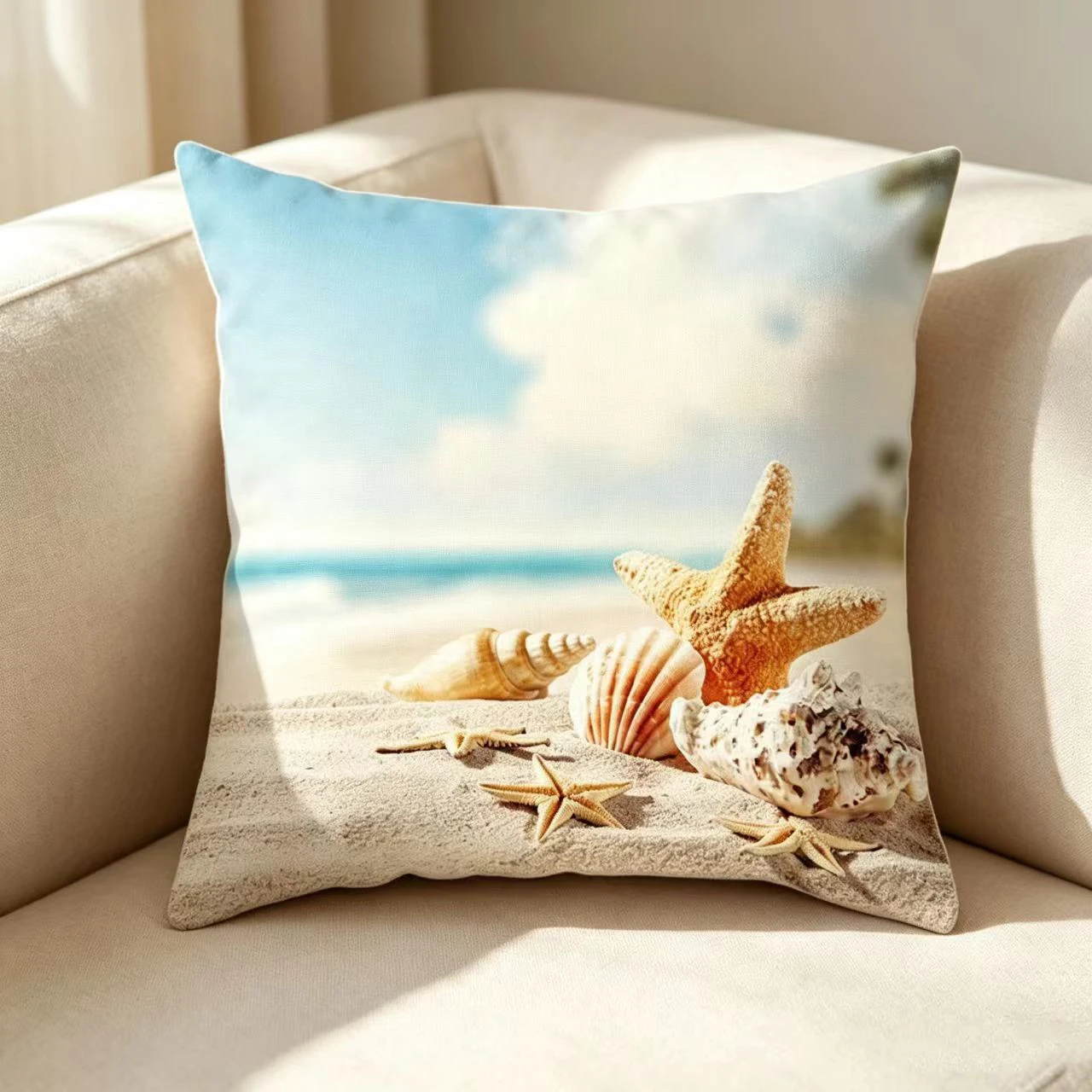 Beach View Tropical Coconut Tree Throw Pillow Case Decorative Pillowcase Living Room Sofa Cushion Cover Home Gift Decor