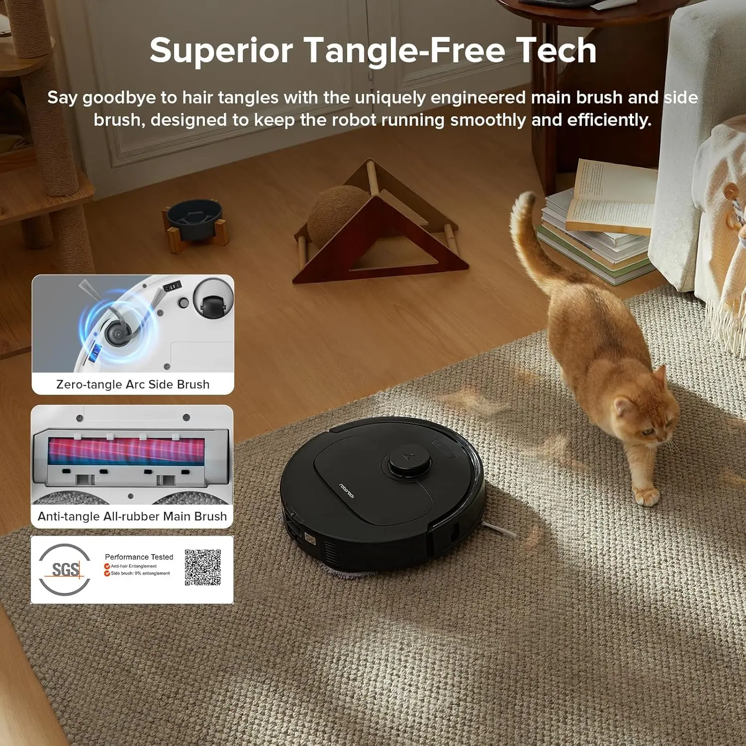 مكنسة وممسحة روبوت، شفط 8000 باسكال، مطورة من Qrevo S، فرش مضادة للتشابك، تجنب العوائق الذكية، غسيل الممسحة التلقائية #4