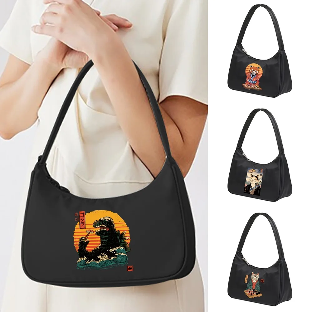 

2025 New Underarm Bags Casual Style Single Shoulder Bag Large Capacity Coin Purse Japan Cat Series Cosmetic Organizer Handbags