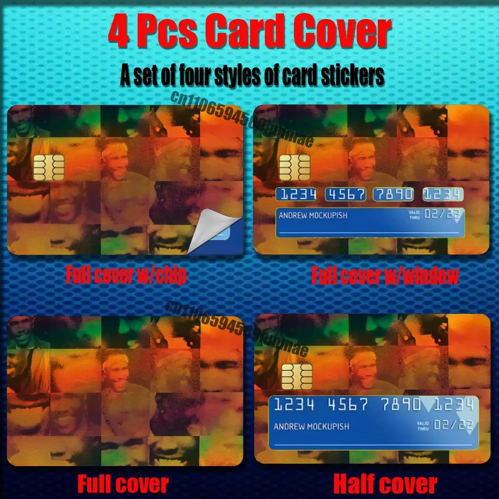 Frank Ocean Singer Credit Bank Sticker ID Access Card Cover Skin Rainbow Color Laser Stickers Film