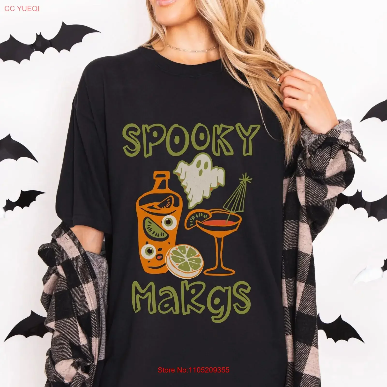 Camiseta de Halloween, cóctel espeluznante, Margs picantes, bebida de otoño, Bar divertido, ropa de mujer de talla grande, vintage, lavada, versátil