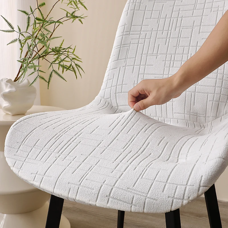 Nordic Style Curved Dinning Chair Covers Dust-proof Elastic Chair Protective Case High Quality Seat Covers for Banquet Hotel image 3