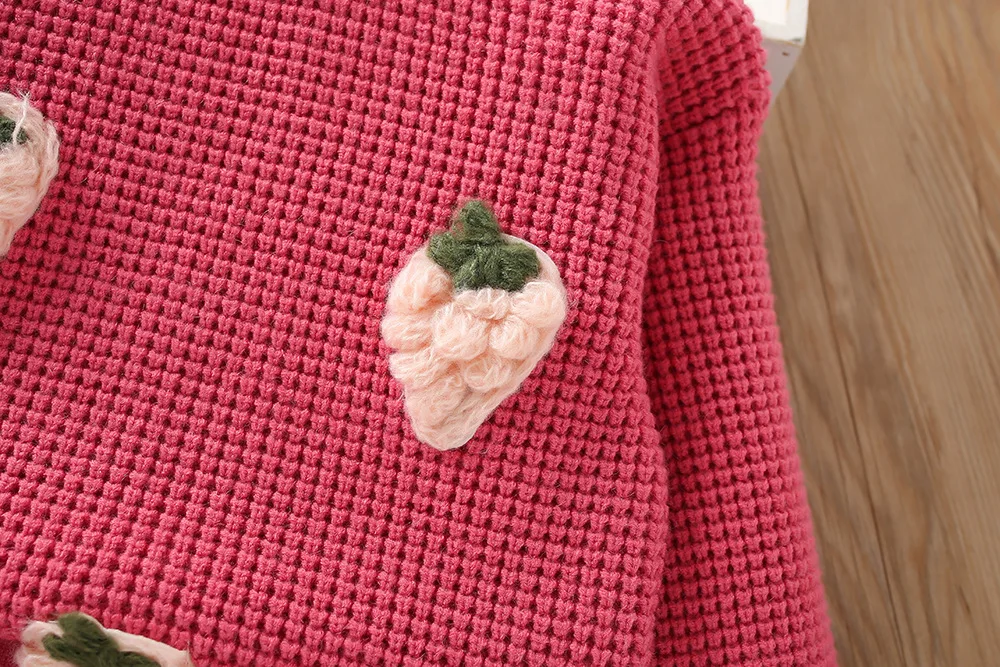 Herbst und Winter neue Mädchen Pullover Set koreanische kurze gestrickte kleine Duft zweiteilige Set Mädchen Baby Vintage Checker Strick-Set – Detail 25
