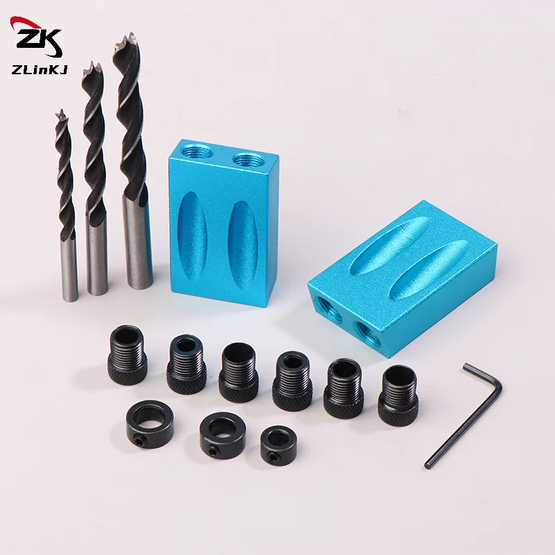 

Деревообработка, набор приспособлений для определения косых карманных отверстий, набор направляющих для угла 15 градусов, дырокол, столярные инструменты «сделай сам», сверла