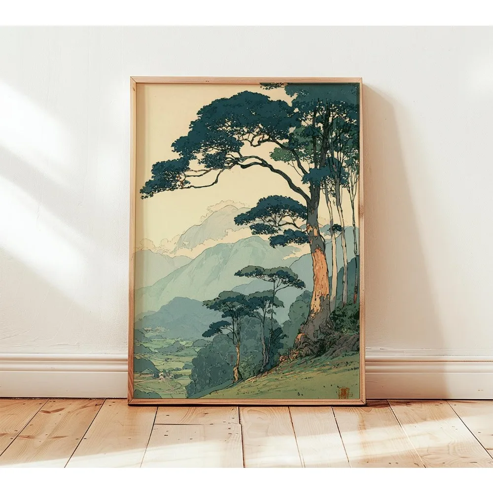 1 Piece Frameless,Japanese Tree Art Printing, Japanese Home Decoration,Digital Download,Living Room Bedroom Wall Art Decoration