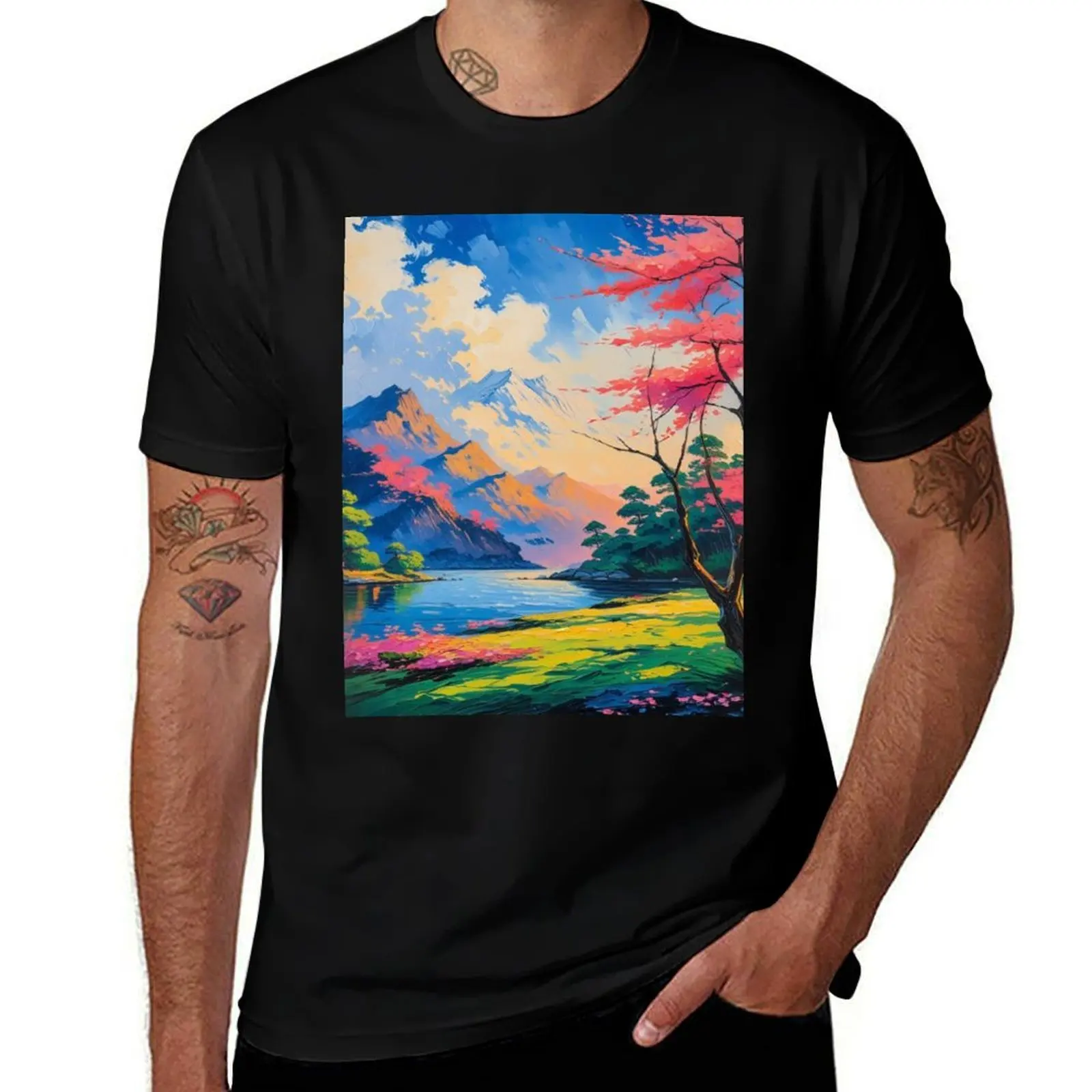

Japanese Landscape T-Shirt T-shirts man funny gifts tees plain t shirts men
