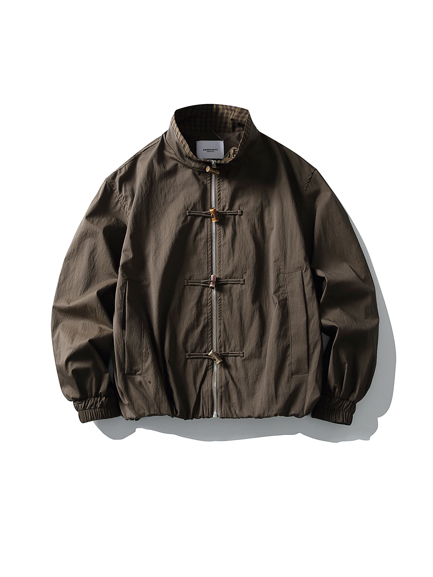 

New Chinese Sle Stand Collar Loose Fit Workwear Jaet for Men Spring Season Casual Versatile Couple's ort Outerwear