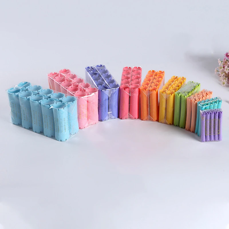 10Pcs Heatless Hair Roller Stick Hollow Spiral Hair Curler DIY Hair Styling Kit