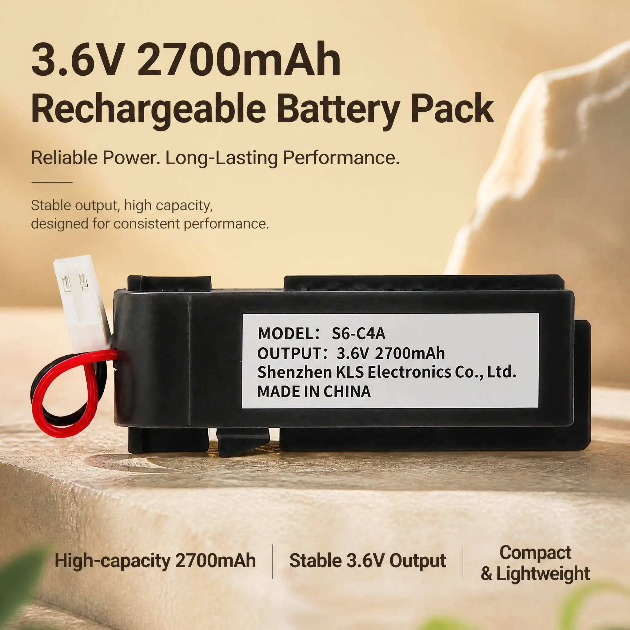 S6-C4A 6V 2700mAh Lithium Battery with Plug for Inovance IS620 IS620N IS620F Servo Amplifier CNC System Backup Power