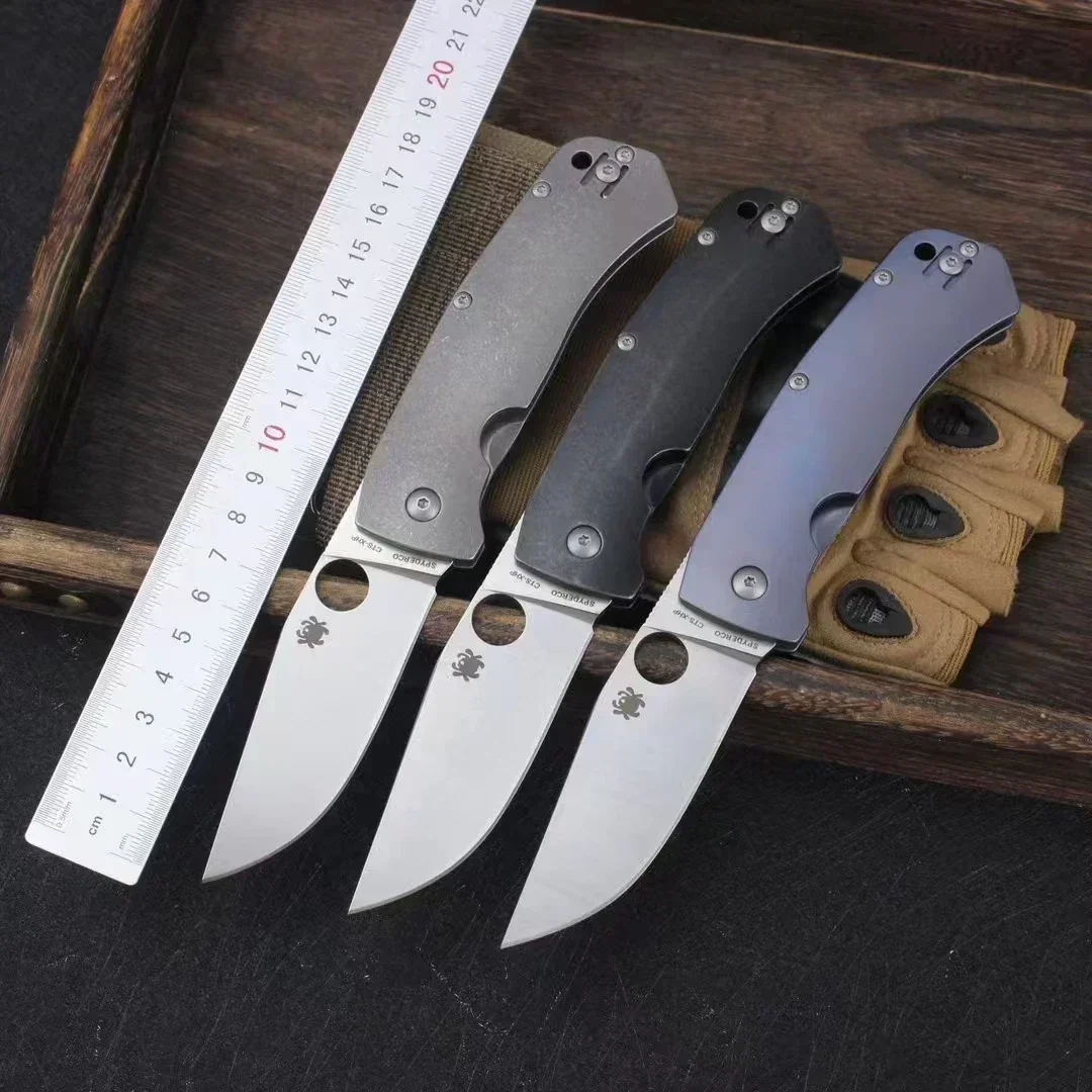 

C186 Titanium Alloy a Folding Knife Blade Outdoor Camping Hunting Pocket Self-Defense Camping EDC Knife