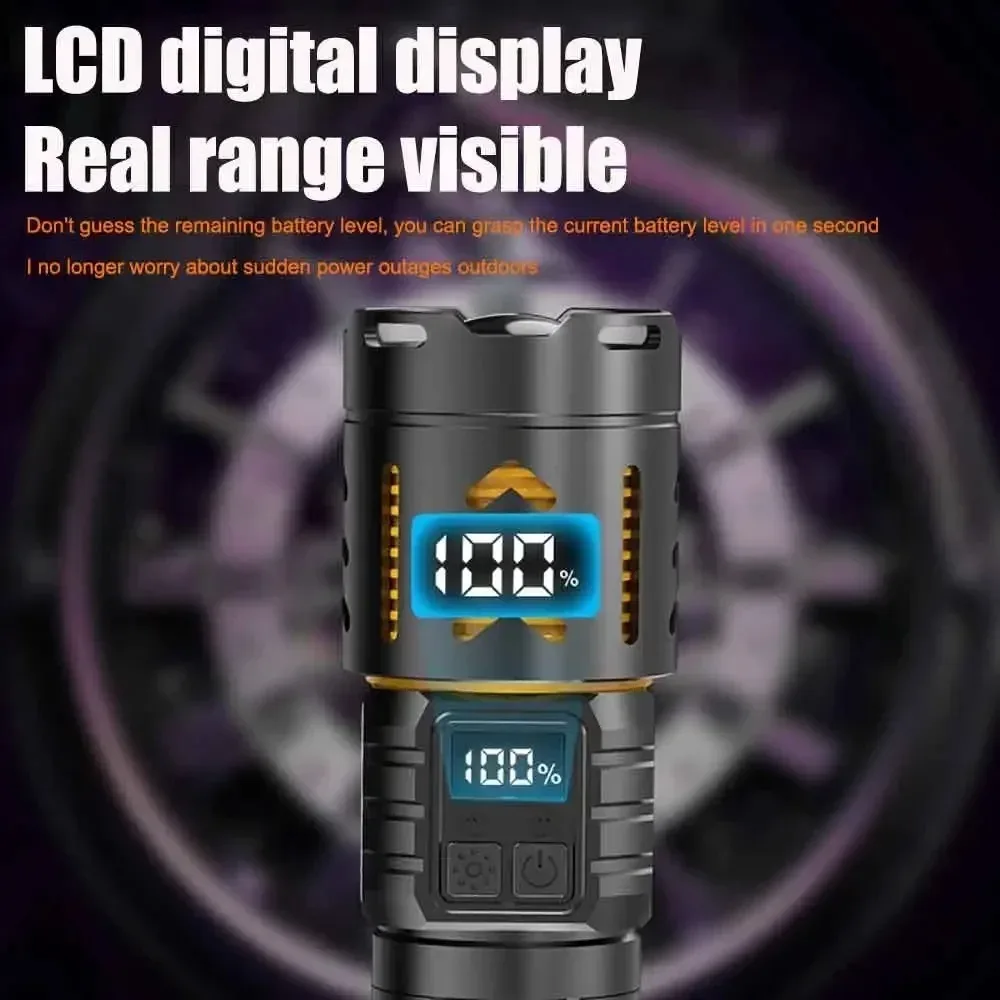 Powerful LED Flashlight USB Rechargeable Zoom Flashlights Long Range 600M Tactical Torch Camping Fishing Work Lamp