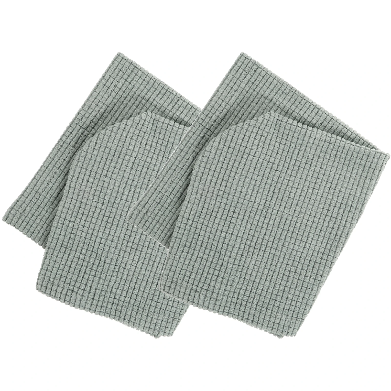 

2Pcs Polar Fleece Sofa Armrest Cover Protector Green Color Travel Size Comfortable Simple Style Household Decor
