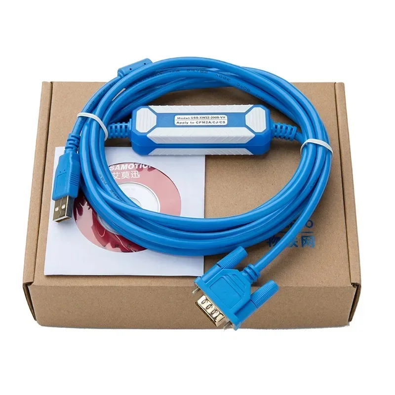 ترقية PLC كابل برجمة USB-XW2Z-200S-VH لسلسلة Omron CQM1H/CPM2C USB إلى RS232 لـ CQM1/cm2a/cs مطلية بالذهب