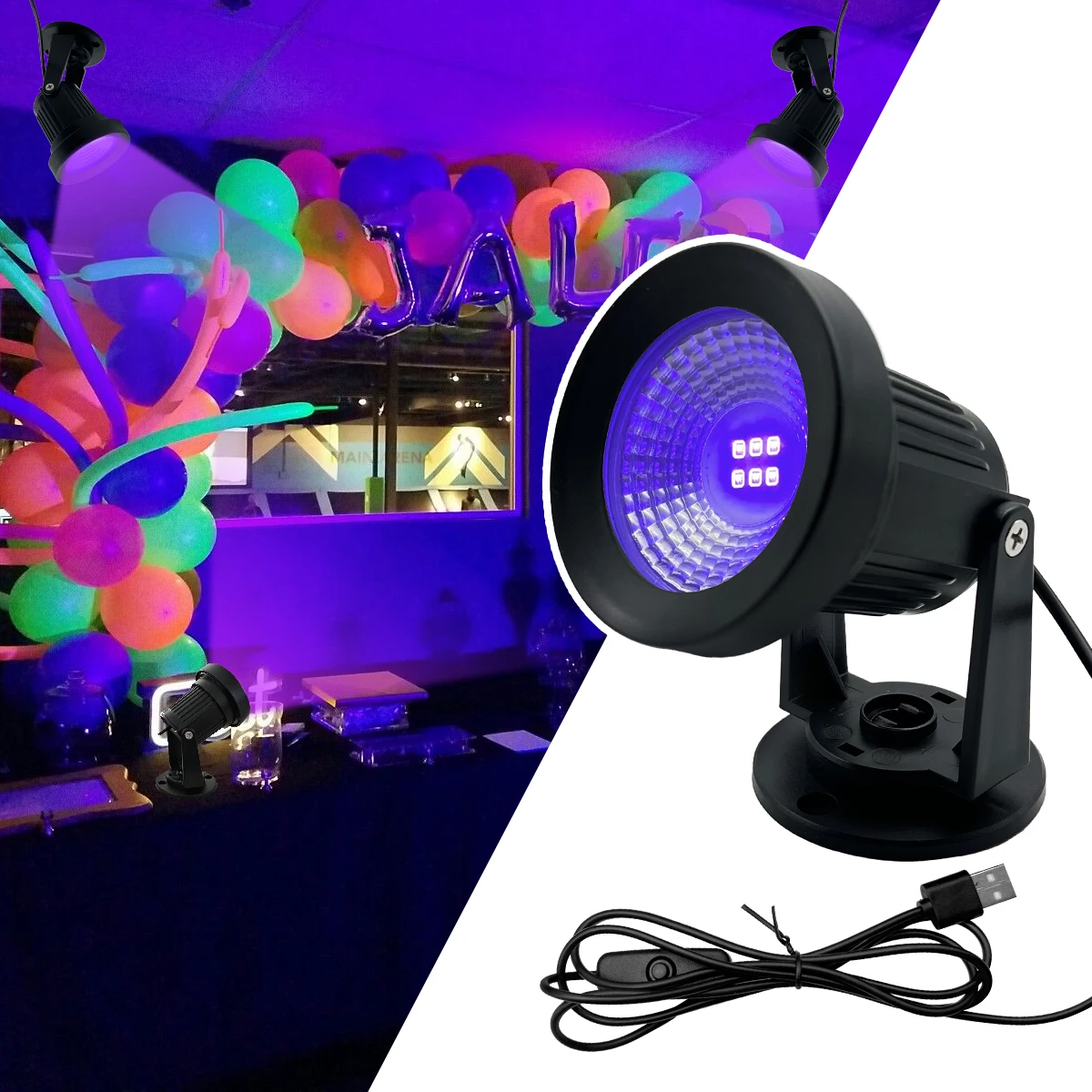 

395 нм черный свет лампа УФ-отверждаемая смоляная лампа, ультрафиолетовая лампа для сушки ногтей фиолетовый свет флуоресцентный гобелен лампа для вечеринок