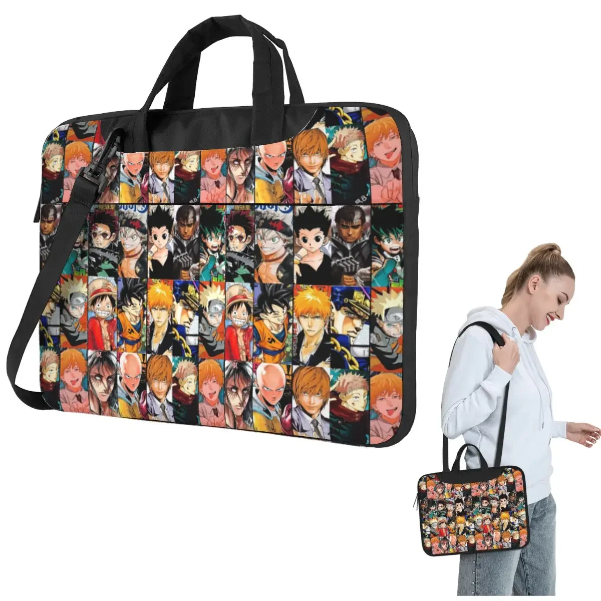 

Anime Shirt Laptop Sleeve24 Crossbody Laptop Bag Case Computer Bag 13 14 15.6 Inch Notebook Pouch for Macbook Pro