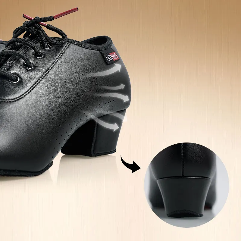 Scarpe da ballo latino da uomo Ragazzi Scarpe da ballo nere con tacco basso Scarpe da ballo da sala Tango Salsa Rumba Scarpe jazz moderne