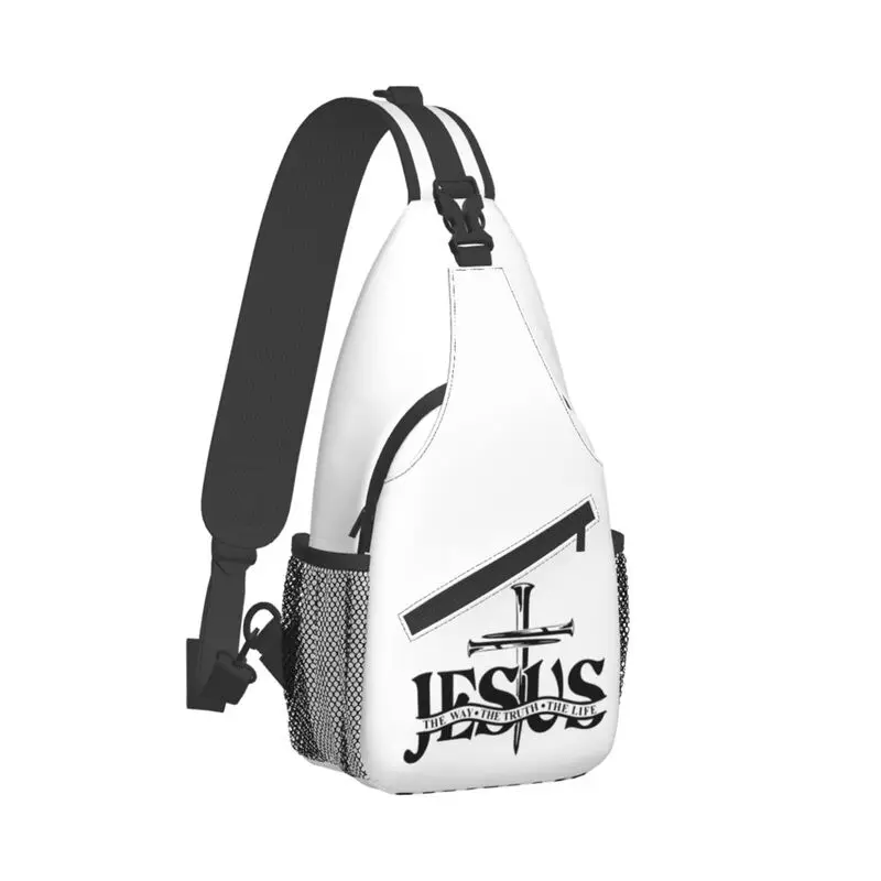 Mochila cruzada de Jesús The Way The Truth The Life para hombres, mochila cruzada de hombro para hombres, religión, fe cristiana, bolsos de pecho para acampar, ciclismo