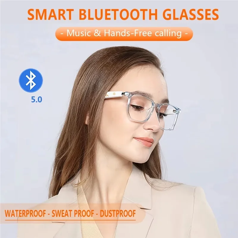 

ABKI-Bluetooth 5.3 Sunglasses With Speaker Wireless Audio Touch Fashionable Versatile Double Magnetic Mirror