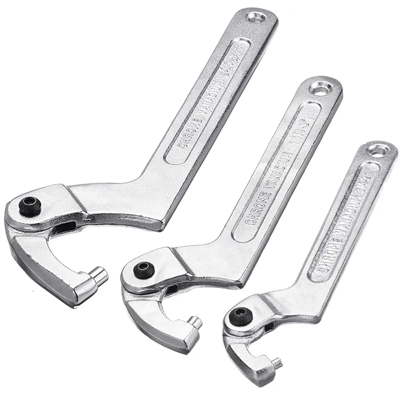 

1pc 19-51mm 32-76mm 51-120mm Adjustable Hook C Type Wrench Spanner Tool Nuts Bolts Hand Tool With Scale