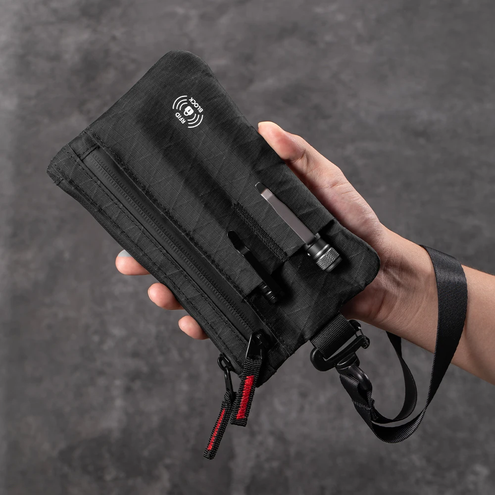 RFID Blocking Anti-Theft Wallet with Card Holder & Cash Pocket, Cluth Hand Bag with Wrist Strap
