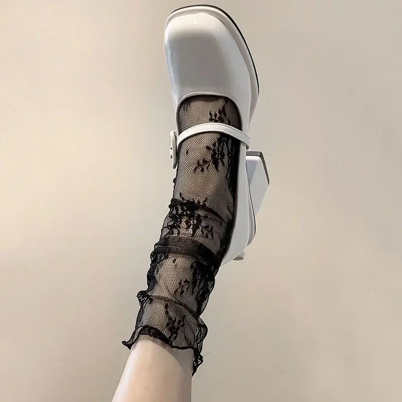Netzspitzensocken, dünne Sommersocken, süße Damen-Röhrensocken, JK-Seidenstrümpfe, atmungsaktive schwarze Seidenstrümpfe