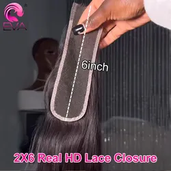 2x6 HD Lace Closure Ultra-thin Invisble HD Lace Melt Skins Straight & Body Wave Human Hair Closures Pre Plucked Bleached Knots