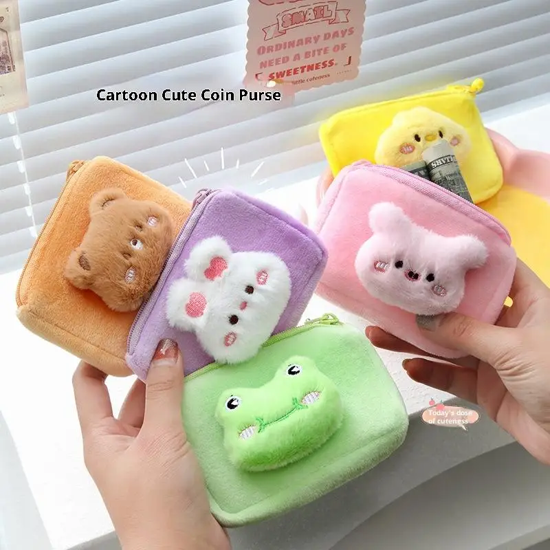 Panda Frosch Hase Kawaii Cartoon Plüsch Aufbewahrung Geldbörse Tragbare Cartoon Schlüssel Geldbörse Rucksack Dekoration Geschenke