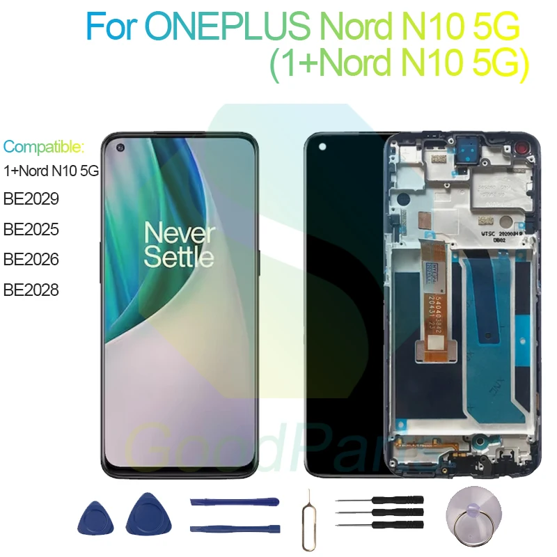 

For ONEPLUS Nord N10 5G Screen Display Replacement 2400*1080 BE2025/6/8/9 1+Nord N10 5G LCD Touch Digitizer