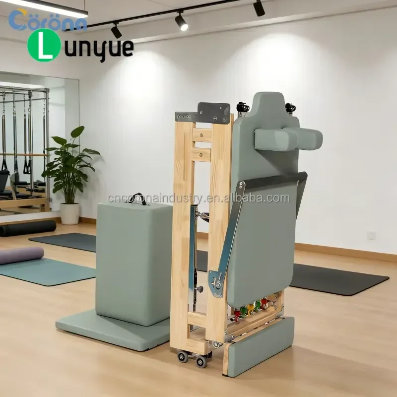 Foldable Pilates Reformer Home Fitness Equipment Core Trainer Bed for Full Body Workout Strength Training Space Saving