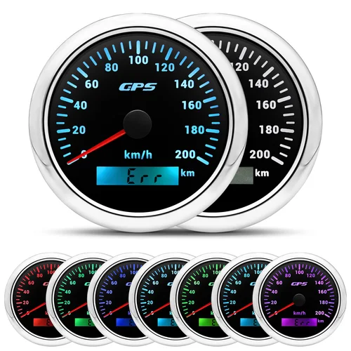 Imagen 2 del producto Velocímetro GPS de 85MM para motocicleta, barco marino, 30 ~ 200 Kmh, medidor de velocidad para coche y camión con antena GPS, retroiluminación de 7 colores