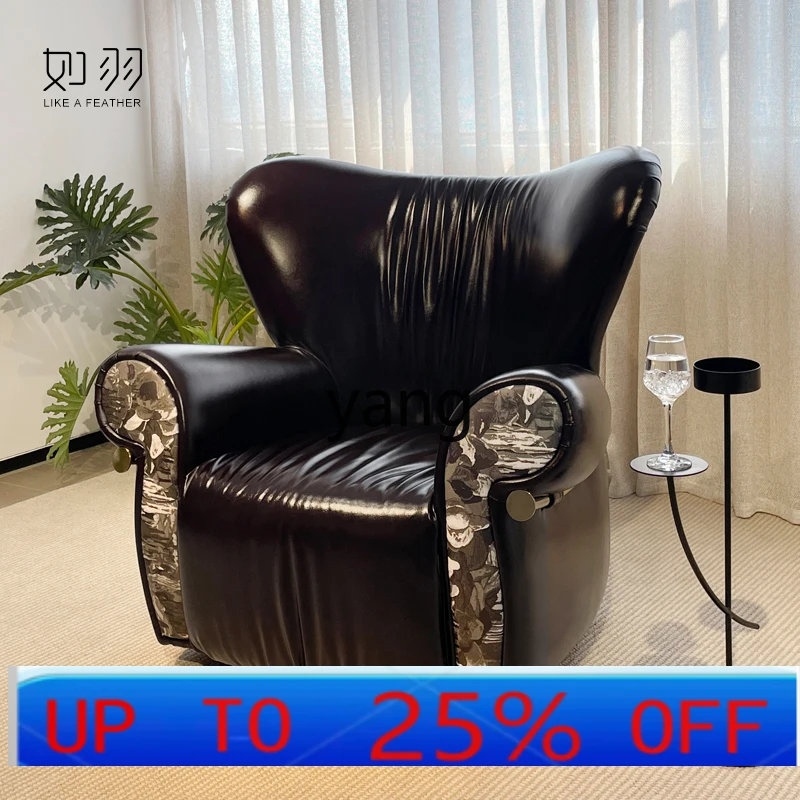 

LTT rotatable leisure club single sofa first layer cowhide model