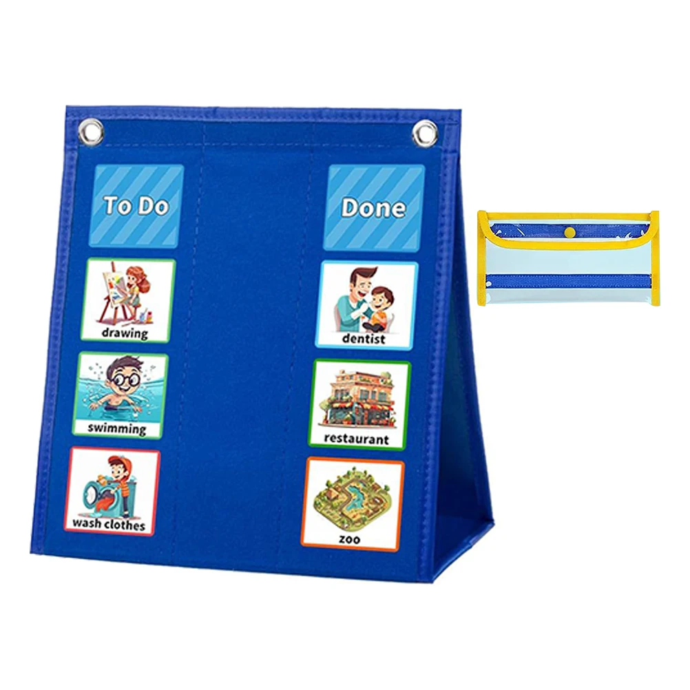 

Large Visual Schedule Pocket Chart 2 In 1 Daily Routine Chore Board For Kids Easy Tool For Home Classroom