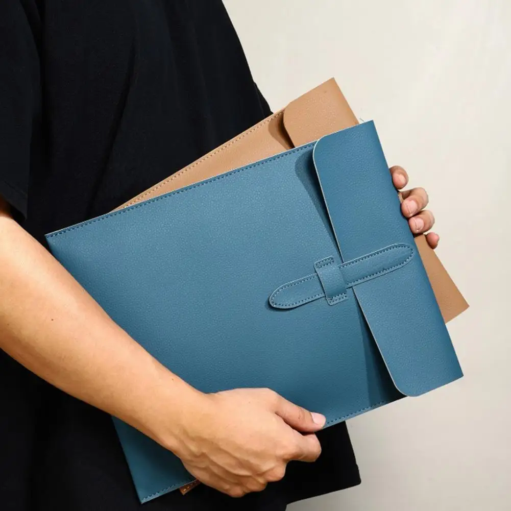 Document Storage Case Lightweight Faux Leather Document Bag Portable Waterproof File Organizer Scratch-resistant for Office