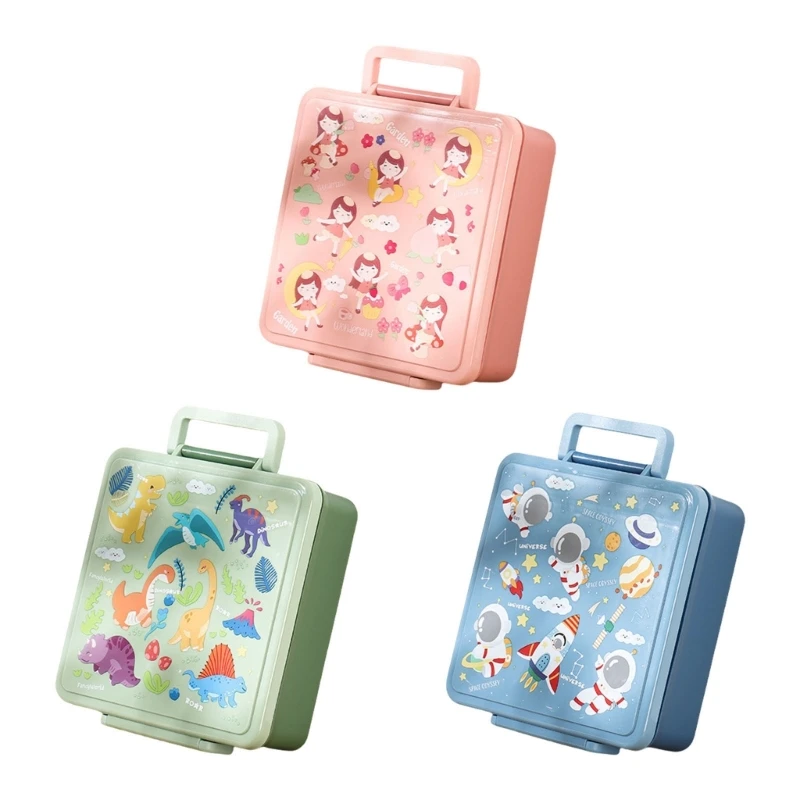 Portable Lunch Container Divided Sections Bentos Box for Children School Meals