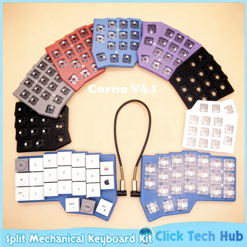 Corne V4.1 Split Mechanical Keyboard Kit Low Profile Hot Swappable Rgb Vial Programmable Eloquitype For Gaming Typists Ergonomic