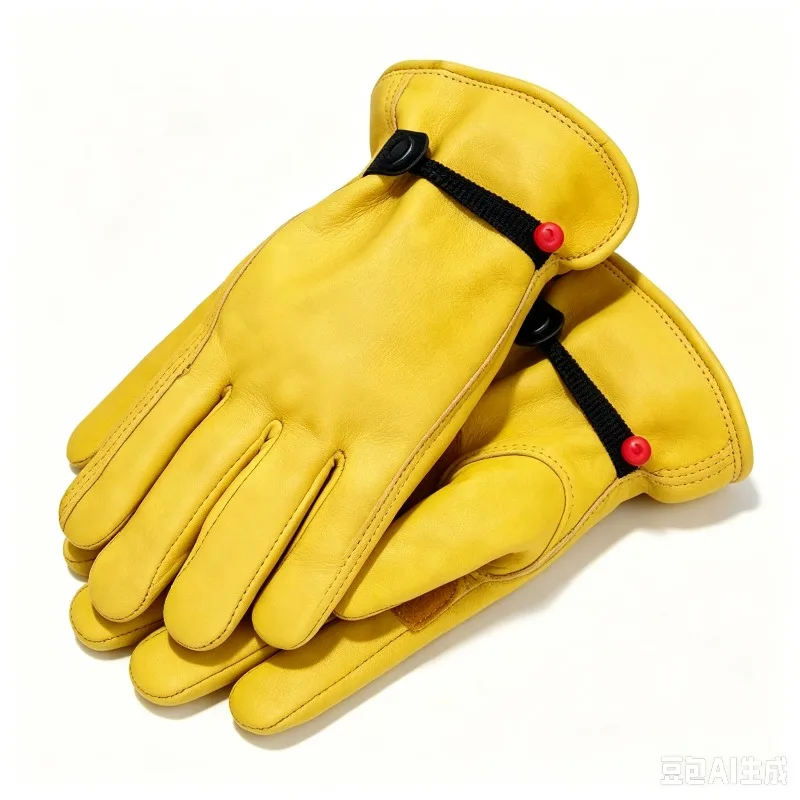 Yellow Cowhide Leather Gardening Gloves for Men Women Farming Handling Construction Repair Ranch Leather Work Gloves