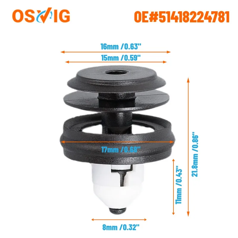 20pcs OE# 51417325082 Applicable to BMW 5 Series, 6 Series, X5, X6, and X7 Door Interior Panel Clips