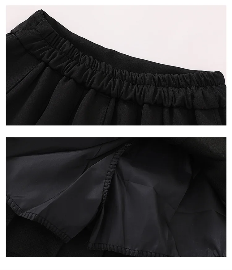 Japanischer Preppy-Plissee-Rock für Schulmädchen, Schwarzer Minirock für Teenager, Modische Kinderkleidung 5 6 7 8 9 10 11 12 13 14 – Detail 11