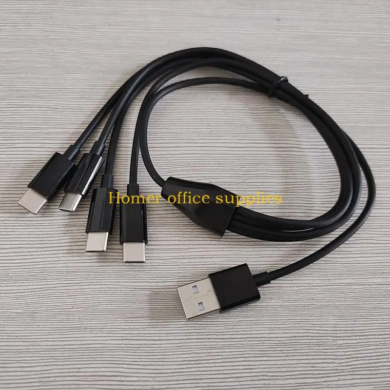

K43B Multi Cable Universal 4 in 1 Multiple Ports Devices USB C Charging Cord Type C Connectors for Phones Tablets