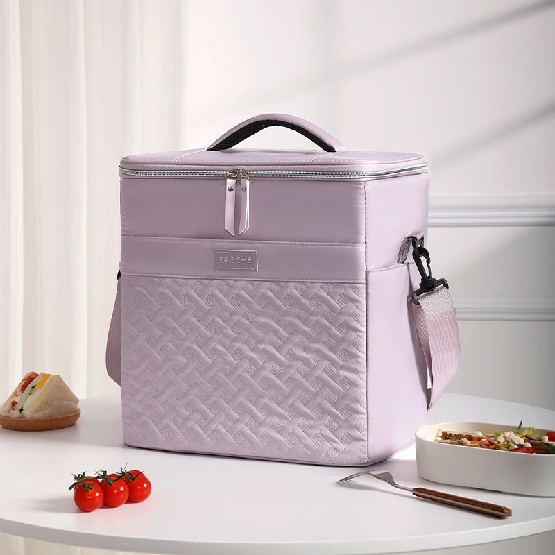 Bolsa de almuerzo de gran capacidad, bolsa aislante portátil, bolsa térmica, refrigerador de oficina impermeable, fiambrera, bolsa refrigeradora multifuncional para Picnic