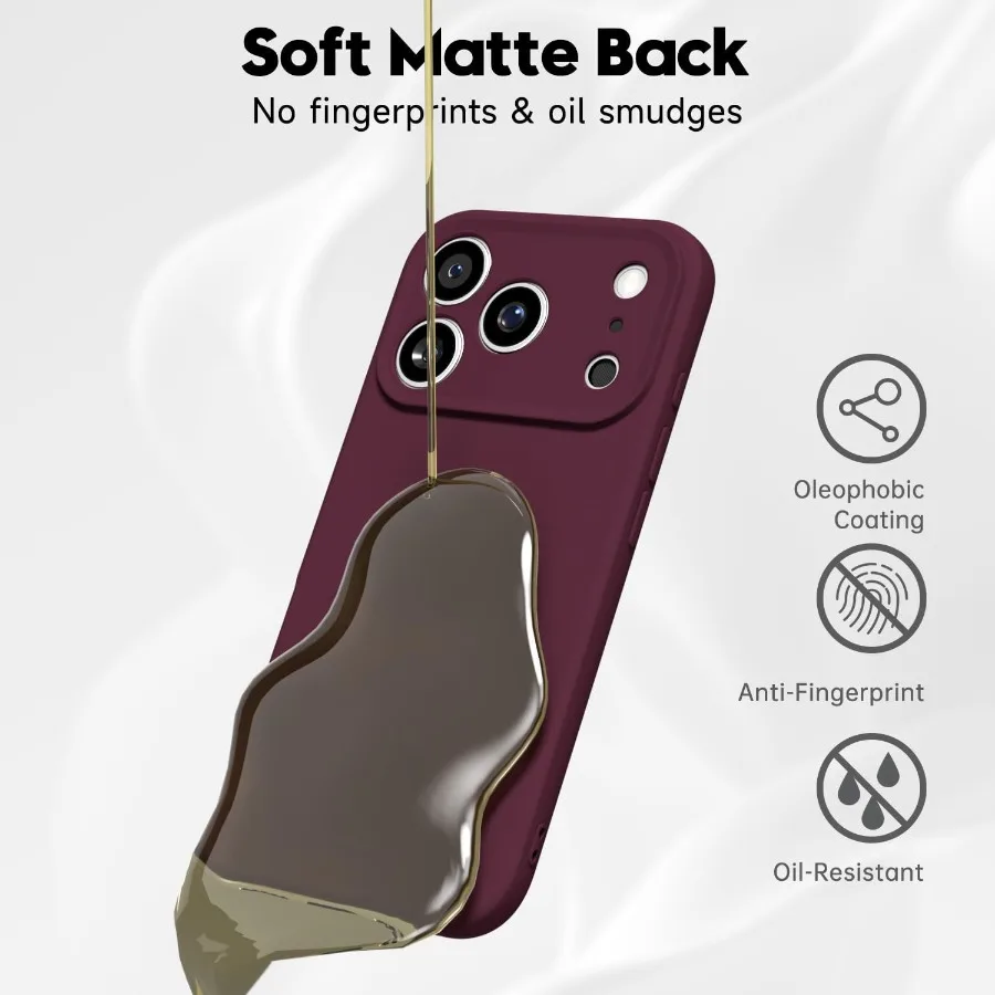 Capa ultrafina de gel de silicone macio para iPhone 17 Pro Max com design minimalista fosco TPU bonito feminino estético cor lisa