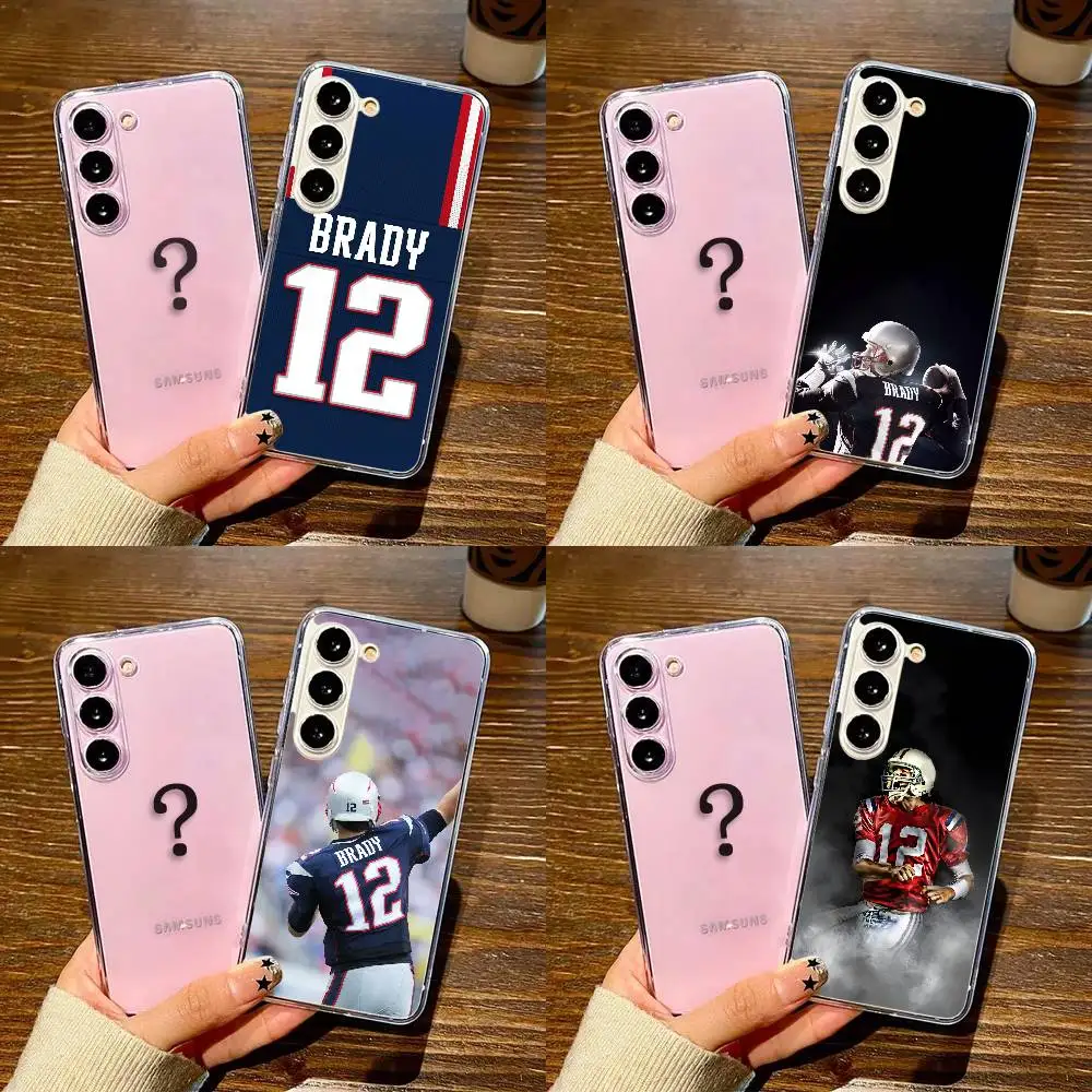 

Pro football Tom Brady Phone Case For SamsungS25,24,21,22,23,30,Ultra,20,Plus,Fe,Lite,Note,10,9,5G Transparent Cover
