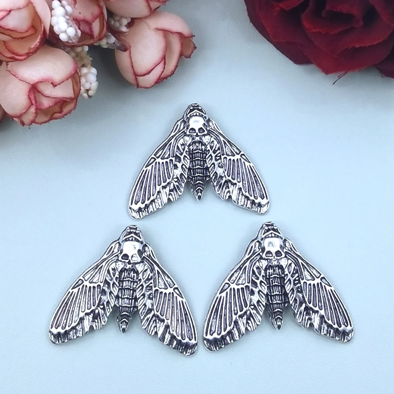 5 pcs new accessories Animal moth skull head moth pendant for women man Accessories 30*38mm