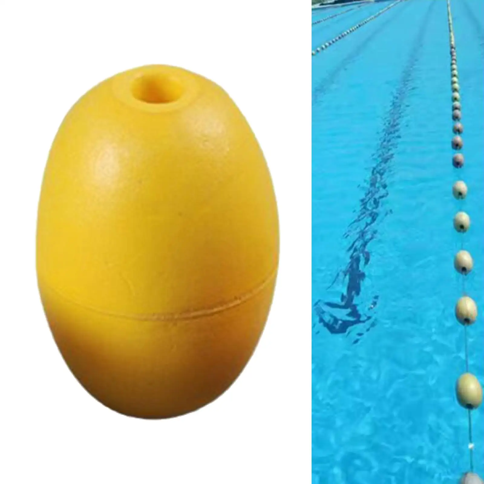 6xFloat Buoy Olive Shaped Buoy Ball Deep Water Float for Boats Dock Pool Yellow