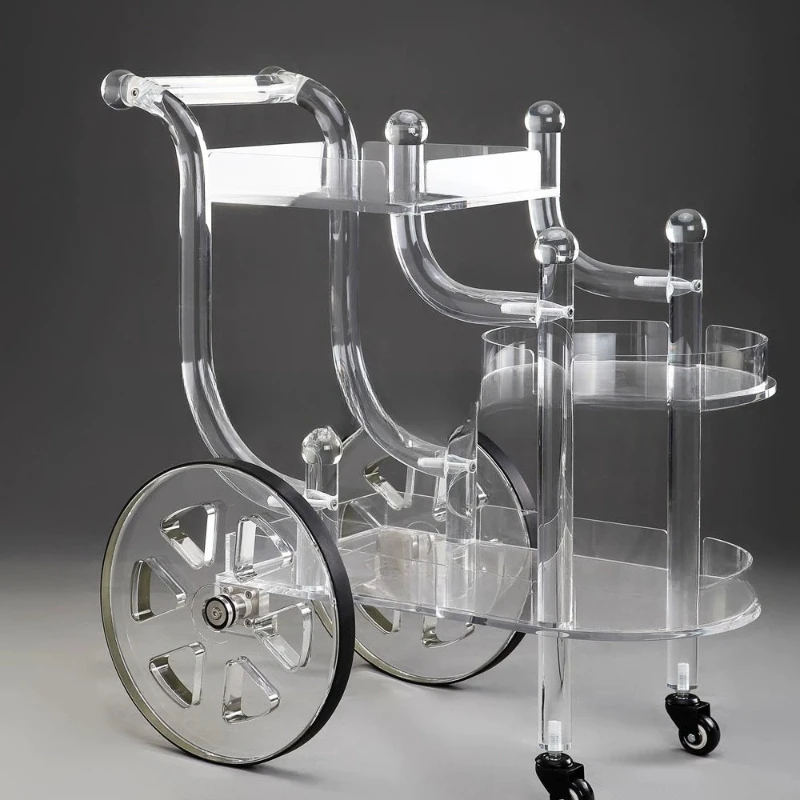 

Dining car Wine cart Retro three-layer wine cart Fashion personality trolley